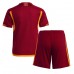 Billige AS Roma Børnetøj Hjemmebanetrøje til baby 2023-24 Kortærmet (+ korte bukser)